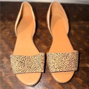 J. Crew Beige Speckled D'Orsay Flat Sandals